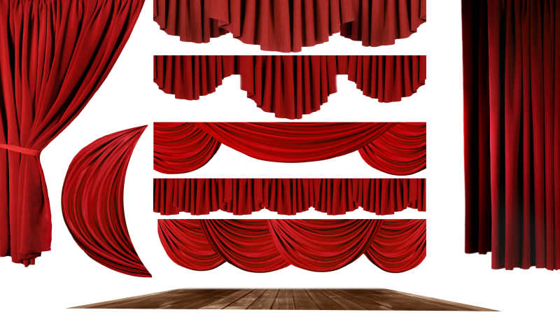 红色的老式戏剧舞台