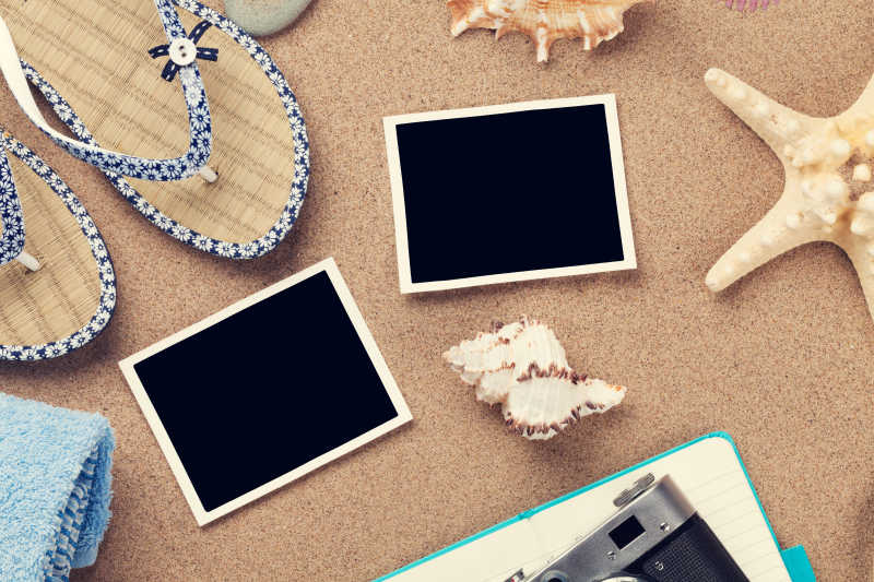 沙滩上的日用品