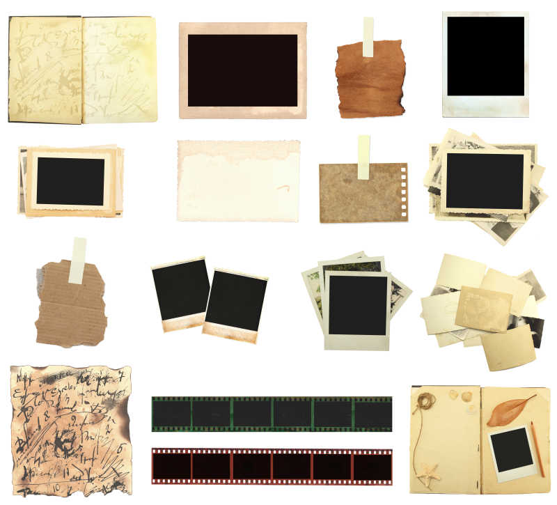 各种老式的照片纸