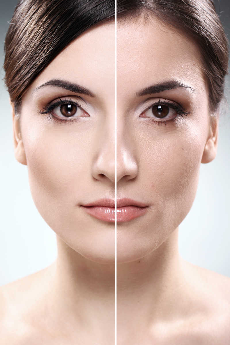 女人皮肤护理对比图