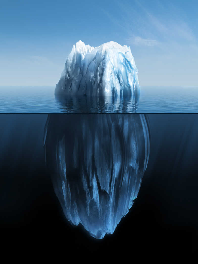 冰山是一块大若山川的冰,脱离了陆上的冰川或冰架,并漂浮在广阔的水面