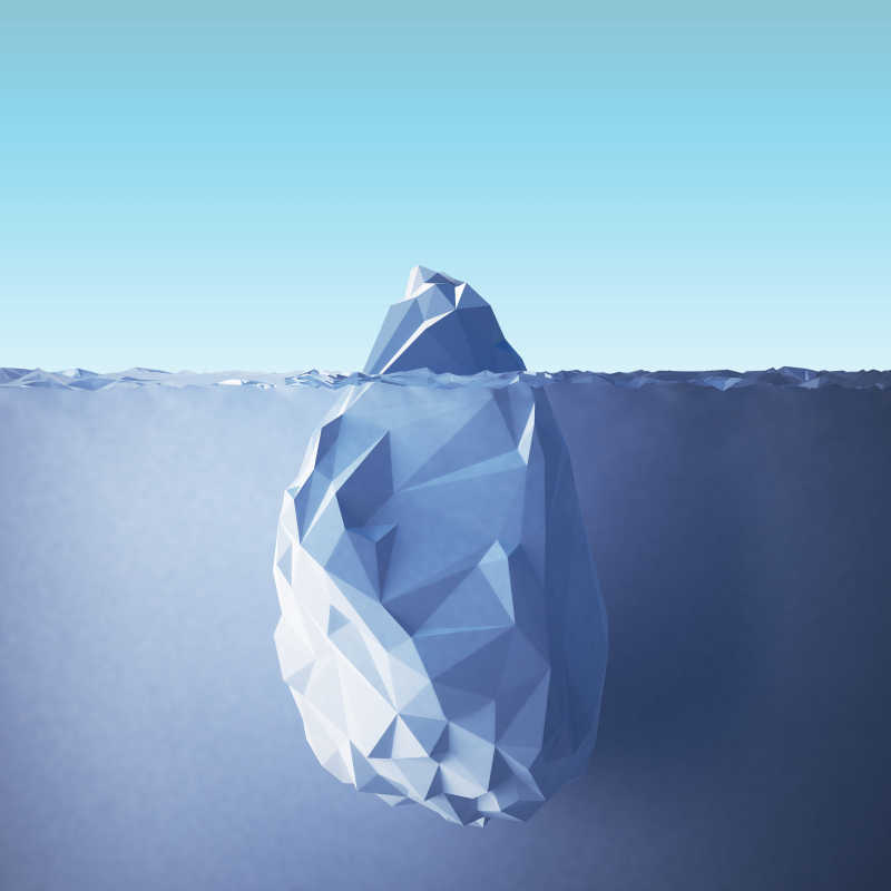 充满了几何风格的冰山
