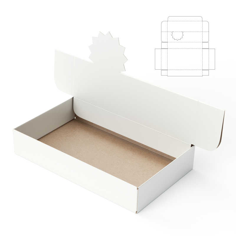 带盖子的白色纸盒子