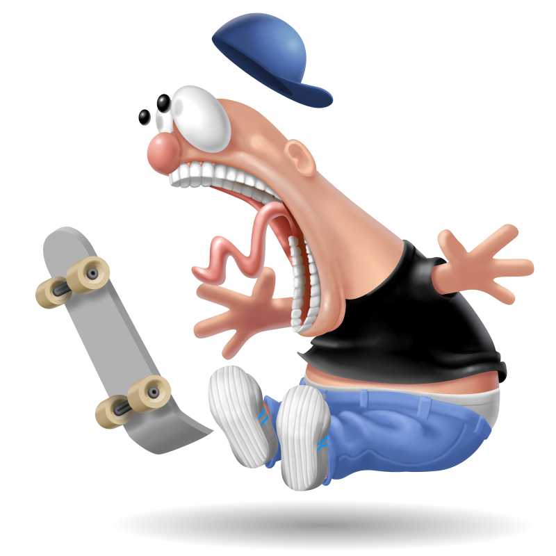 尖叫的卡通人物特写