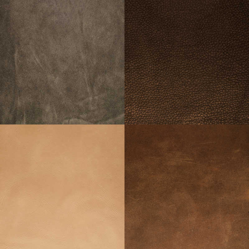 四种不同颜色皮革背景