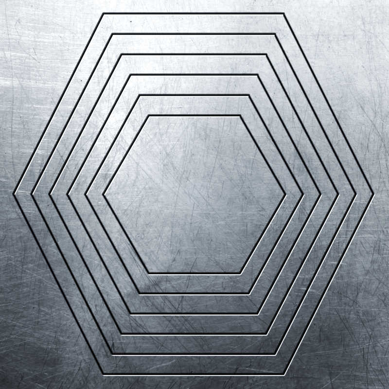 灰白色六方形金属背景