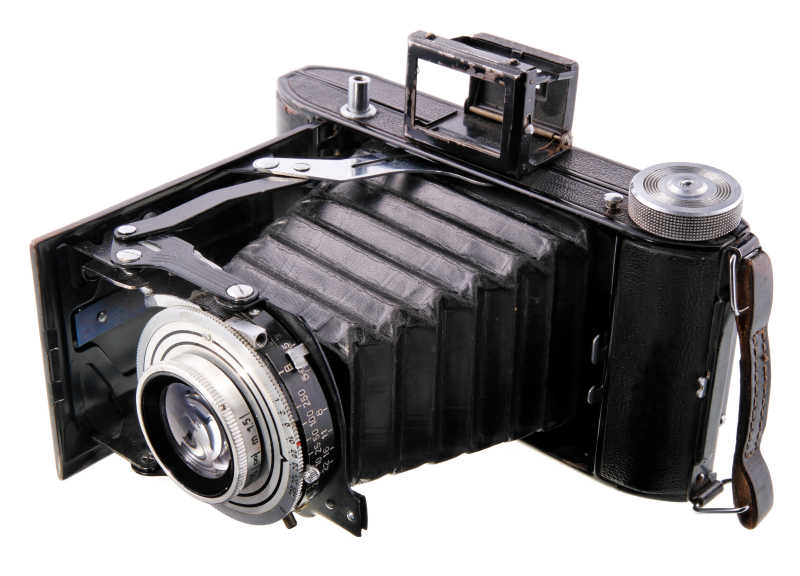 孤立的老式相机特写