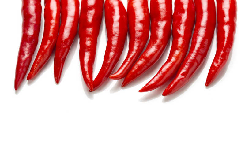 新鲜的红色辣椒特写