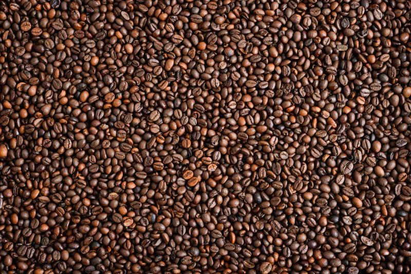 不同种类咖啡豆的混合物