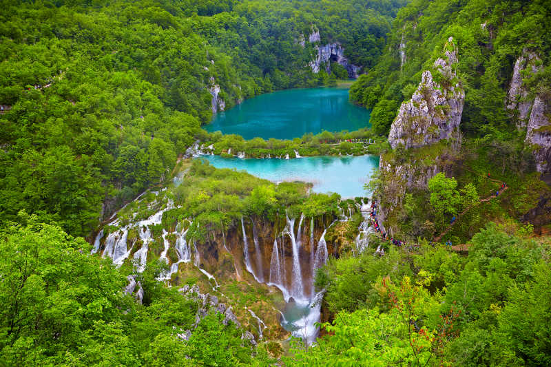 在普利特维采湖群国家公园克罗地亚的壮丽景色