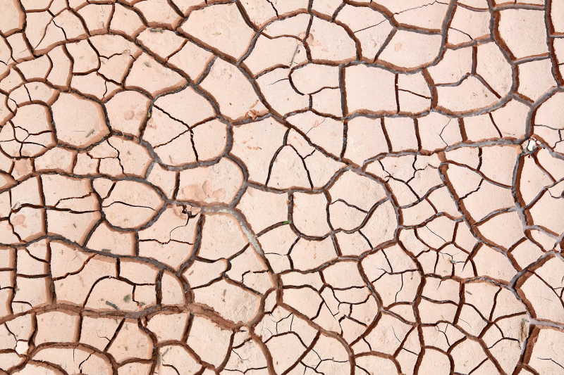 土黄色龟裂的土壤纹理