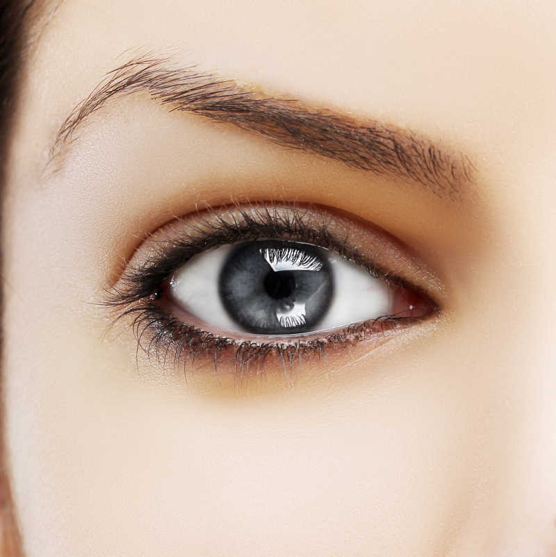 美女的眼睛与时尚化妆特写图像