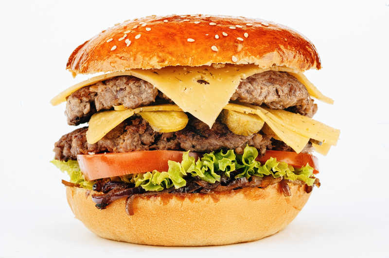 白牛肉奶酪汉堡三明治