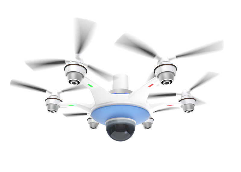 在白色背景下有摄像头的雄蜂