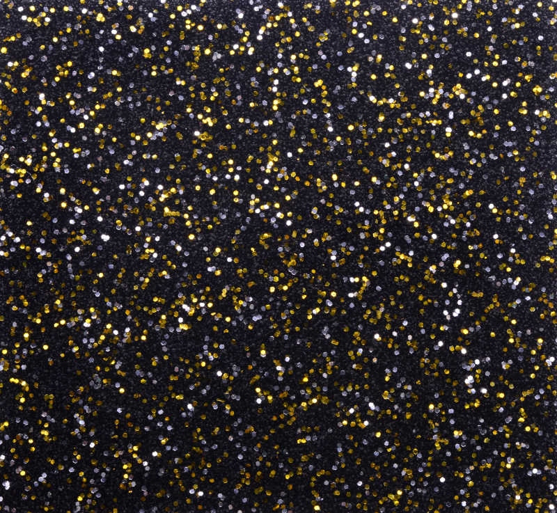 黑色背景下的金色和银色光点