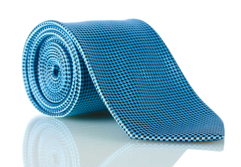 蓝黑色格子领带