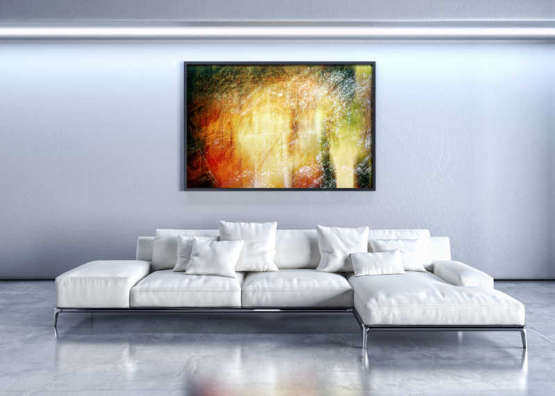 现代客厅白色沙发设计