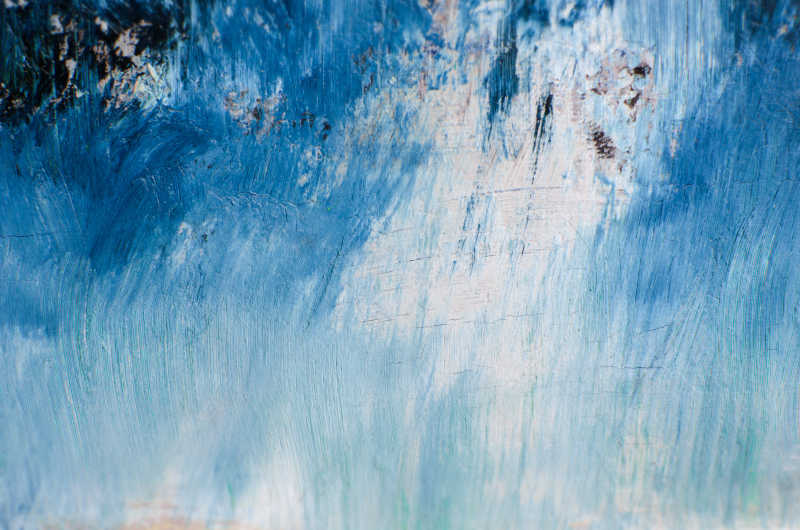 蓝白色渐变油画