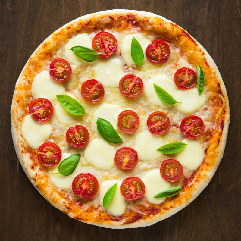 可口的披萨热茄披萨图片