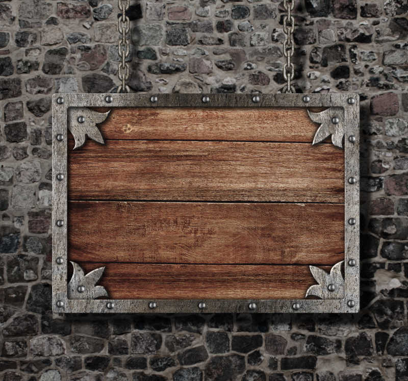 空白的褐色木板空白框