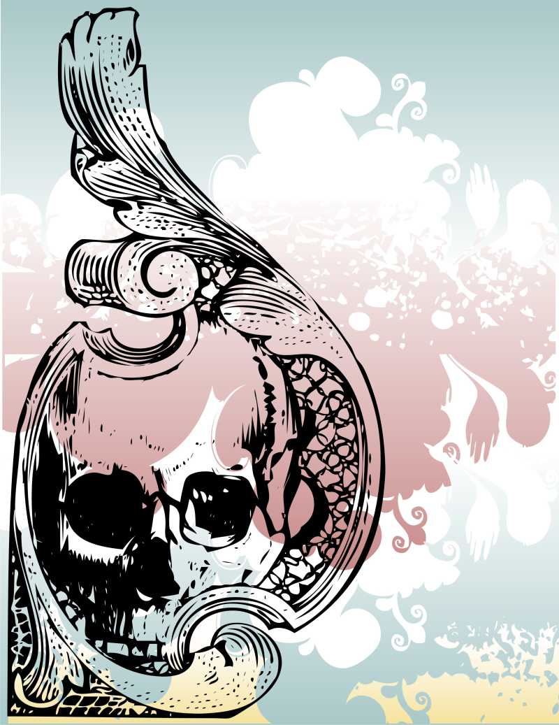 人类头骨邪恶插画