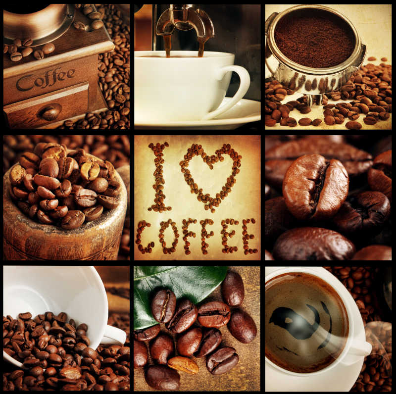 咖啡豆热咖啡拼图