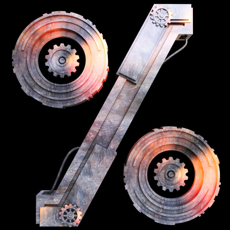 用铁制作的机械符号百分比