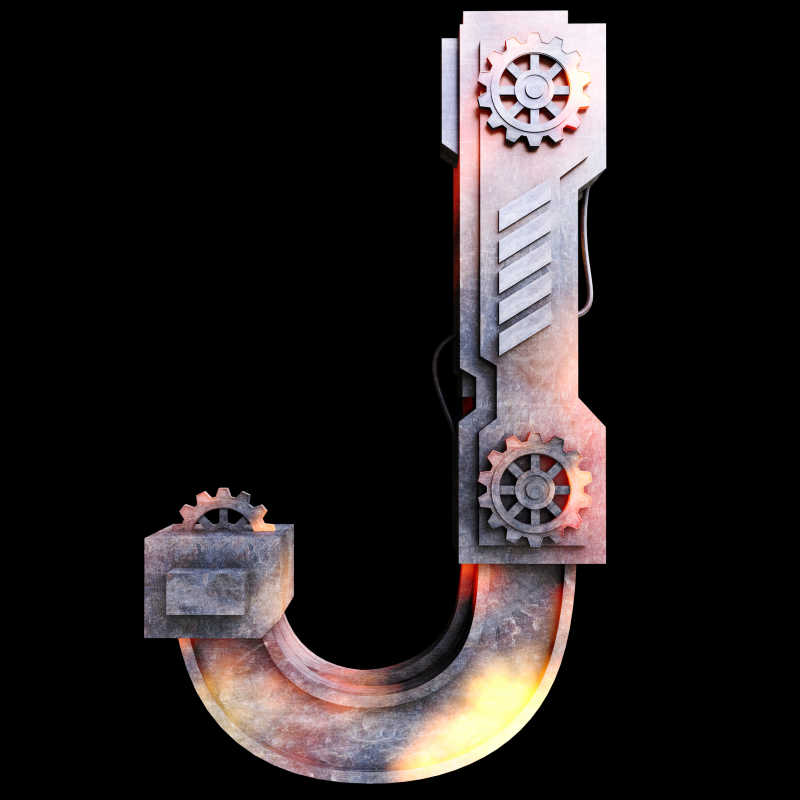 用铁制成的机械字母J