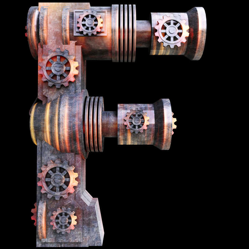 铁制成的机械字母