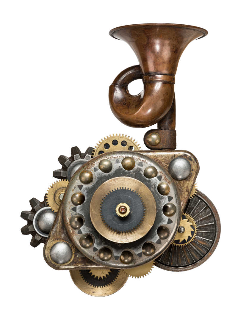 机械装置的程序化的金属拼贴