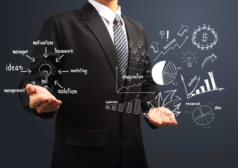 商人手中的灵感创新注意