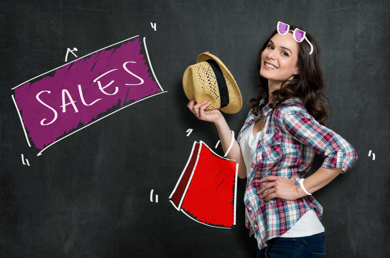 购物销售概念的女人