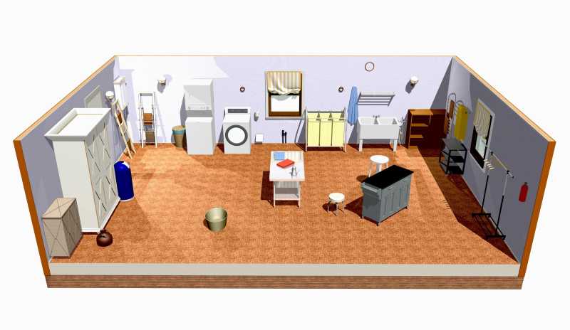 三维设计的洗衣房