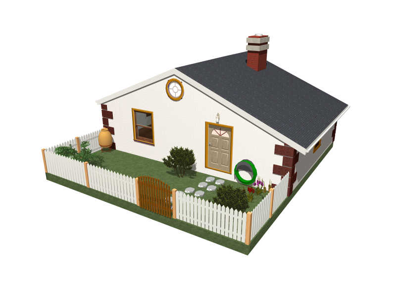 花园房子三维效果