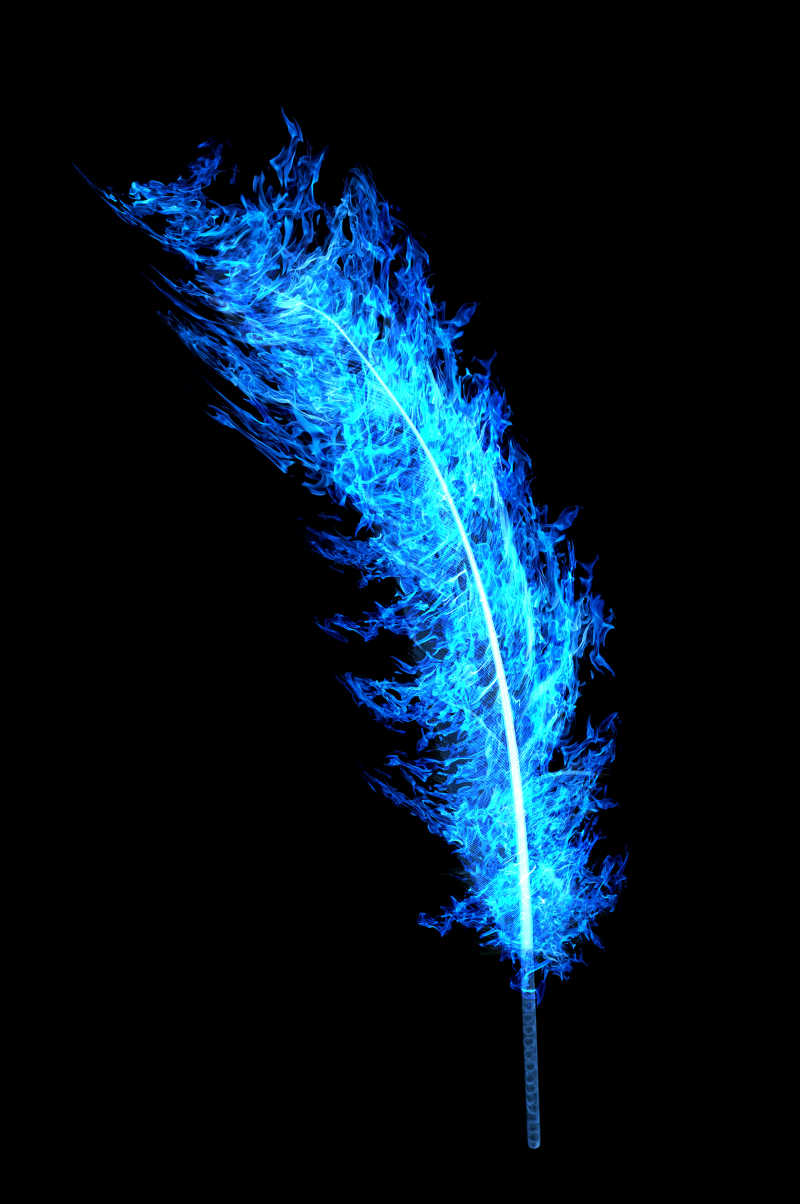 羽毛状的蓝色火焰