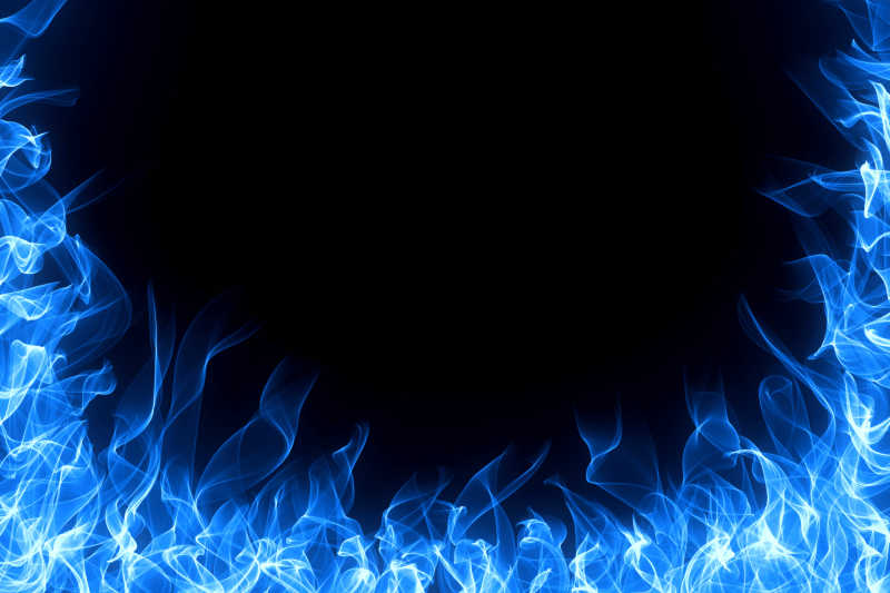 边框上的蓝色火焰