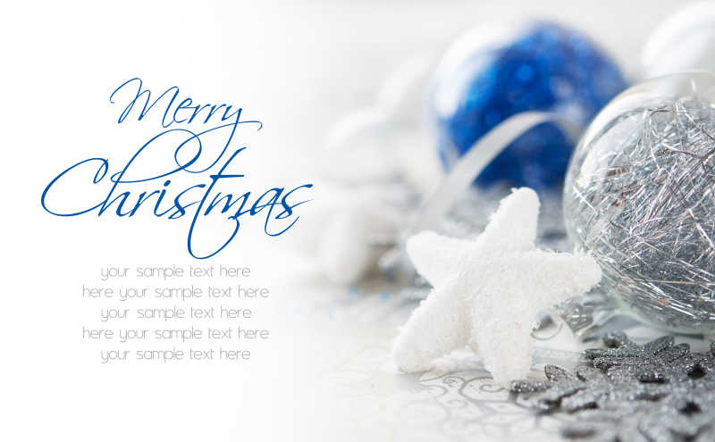 圣诞快乐与装饰物
