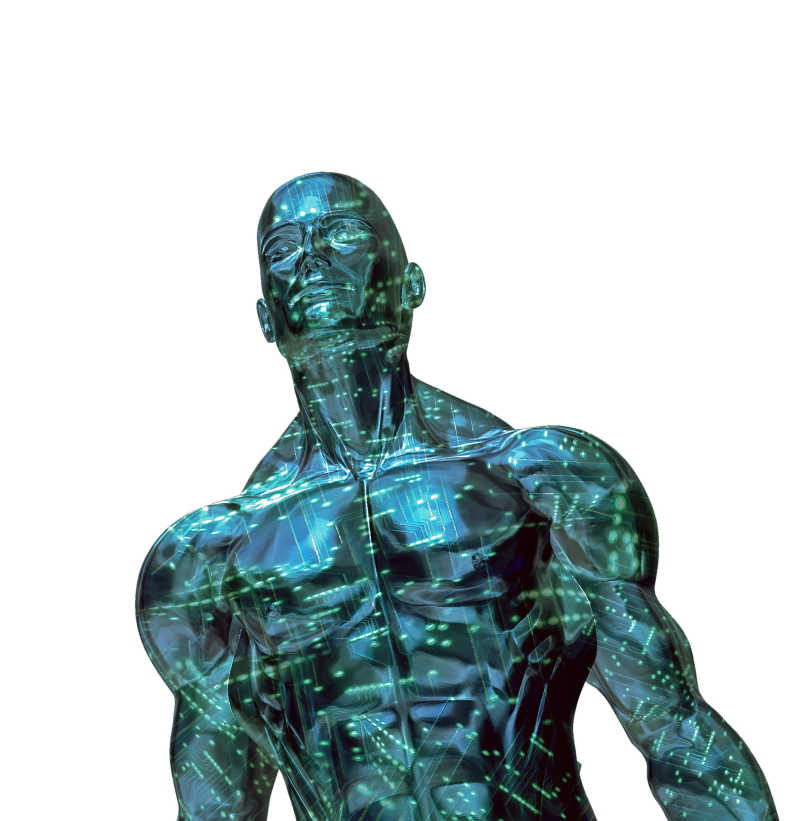 白色背景编辑和集成的机器人