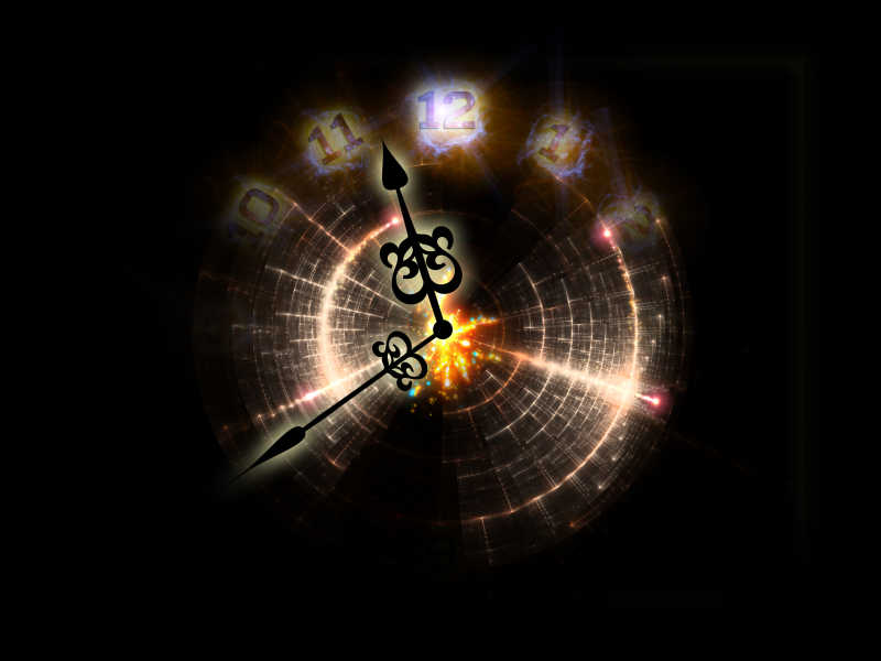 关于时间魔法幻想和神秘主题的充满活力的抽象分形设计