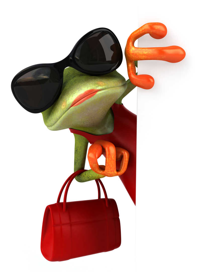 戴墨镜搞怪的青蛙