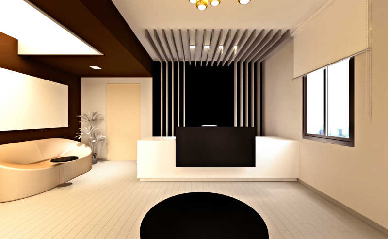 办公室门厅入口3D渲染