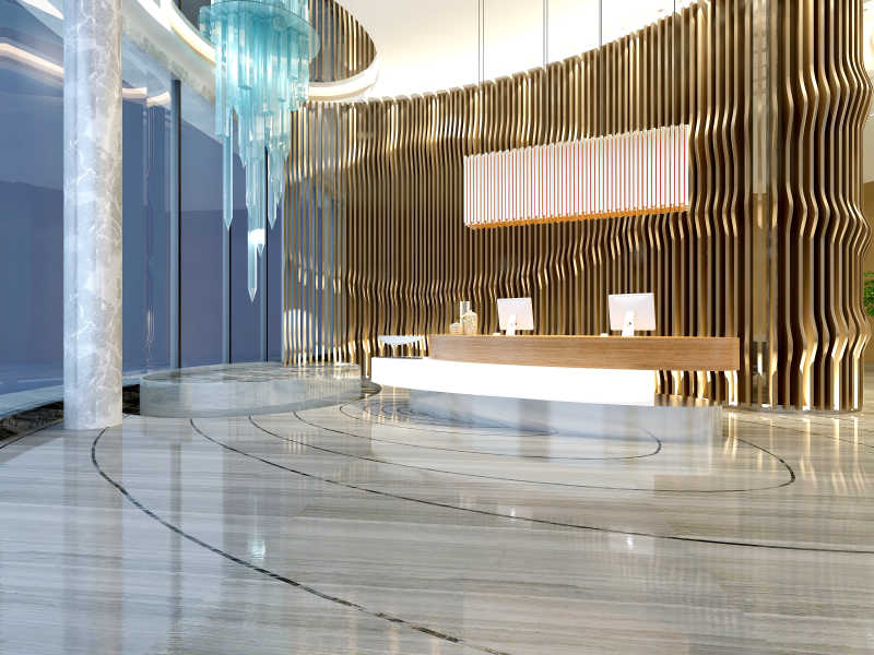 商业中心内部视图的三维渲染