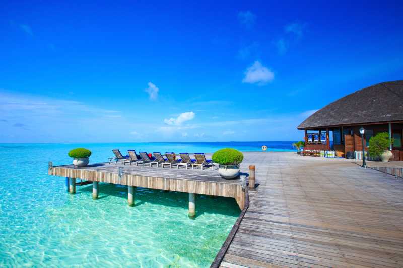马尔代夫海滩酒馆的美丽景色