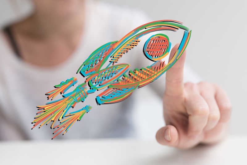 点击启动火箭概念