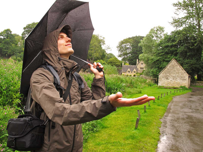男人下雨撑雨伞图片图片