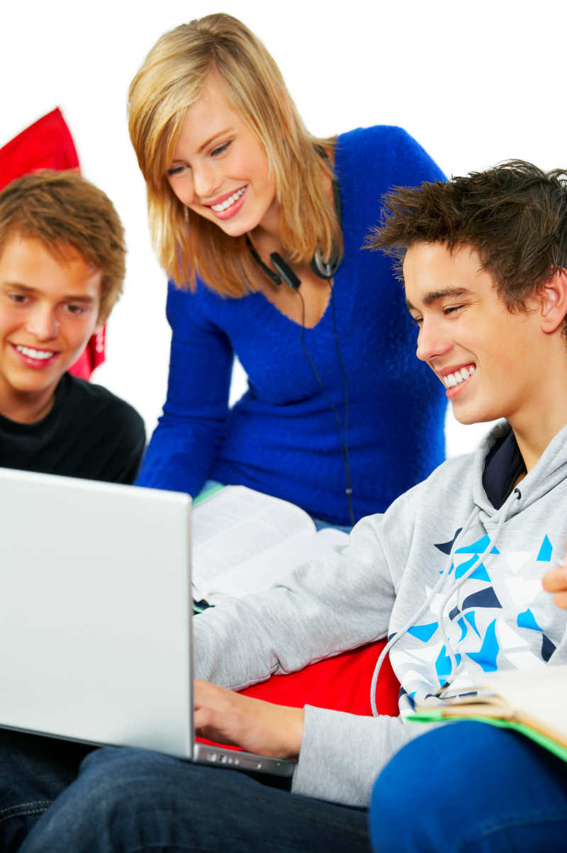 白色背景上的研究小组