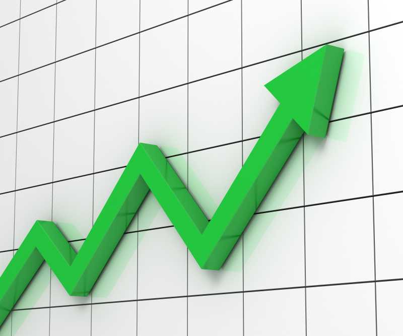 绿色上升的箭头