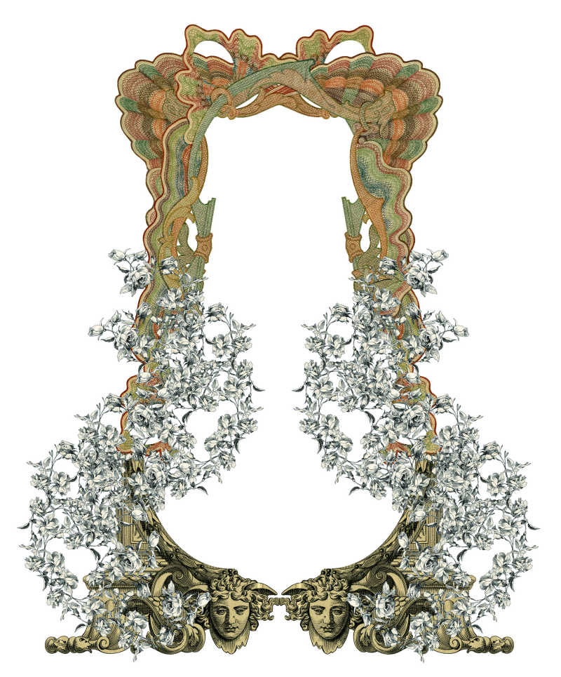 白色背景上的复古框架