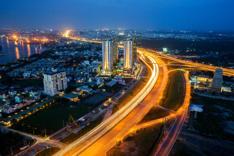 胡志明市惊人的夜景