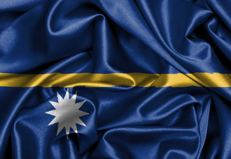 瑙鲁国旗缎面旗帜